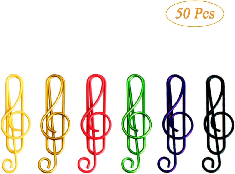 COUKASO Paper Clips Cute Musical Note Shape Paper Clip for Music Enthusiast for Party Invitation Card Notebook Files Office School Supplies (50 Pcs Musical Note Shape) - Image 5